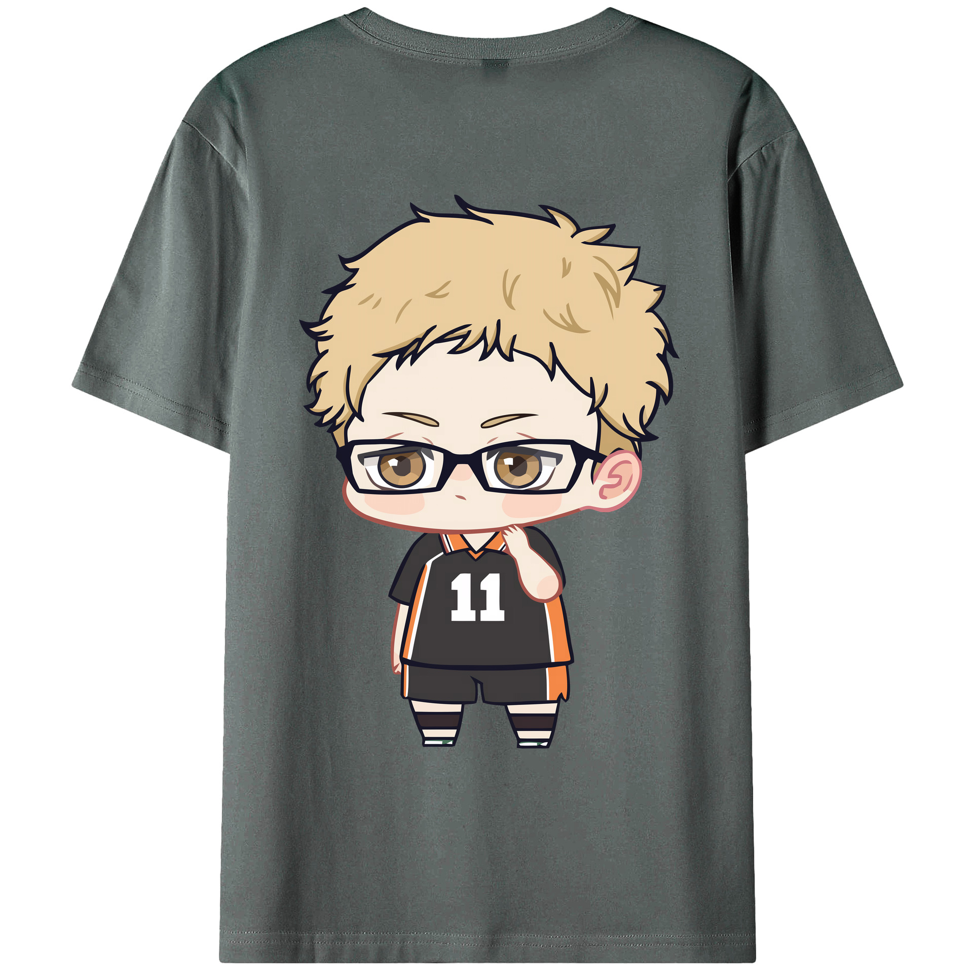 （画像用） ハイキュー!! Haikyu!! 綿100％ メンズ半袖Tシャツ（バックプリント） 通気性